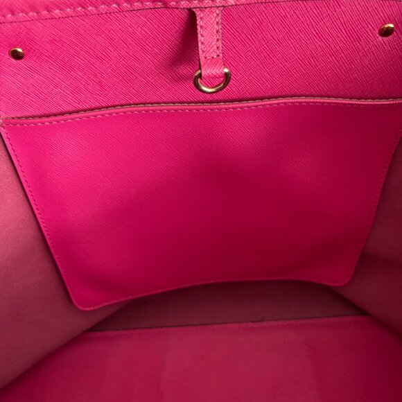 Michael Kors Jet Set Travel Leather Tote Fuschia Pink - Picture 8 of 14